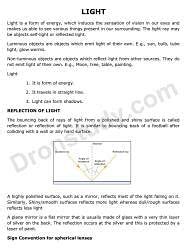 NOTES OF LIGHT CLASS 10 PDF Download