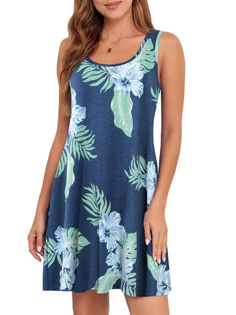 Casual Summer Sleeveless Dresses for Women, CRAYNER Swing T Shirt Dress ...