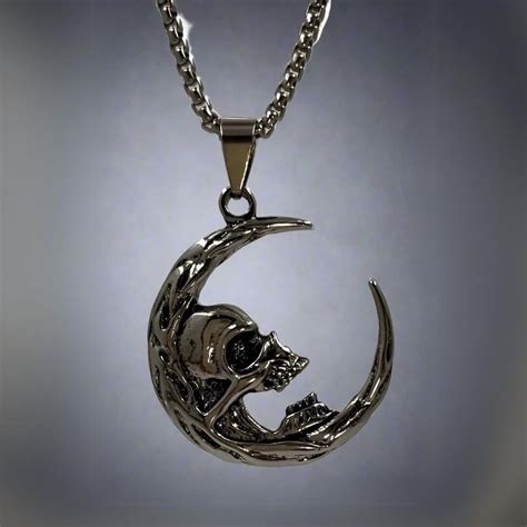 Buy Now Premium SS Pendant/ Necklace - MOON NIGHT SKULL - Alloy Pendant ...