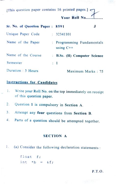 Copy of Computer Science (H) Nov Dec 2019 - BA Programme ( geography ...