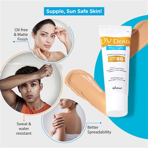 Buy UV DOUX BLUE LIGHT SPF 50 TUBE OF 50GM SUNSCREEN GEL Online & Get ...