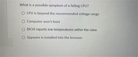 Symptoms Of Failing Cpu