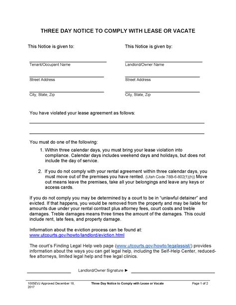Free Utah Eviction Notice Template (11) | PDF | Word
