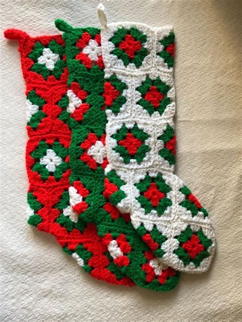 granny square crochet stocking pattern