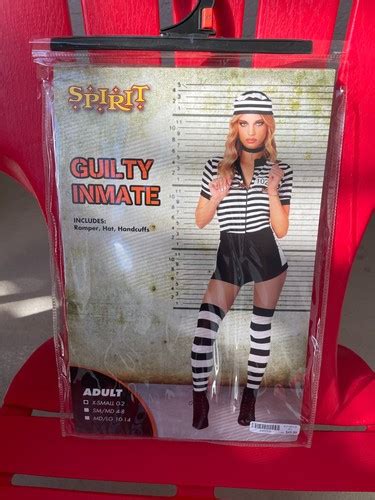 Spirit Women's Inmate Jailbird Convict Halloween Costume Size X-Small ...