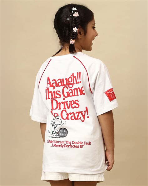 Peanuts Printed Oversized Tshirt For Girls – Kidsville