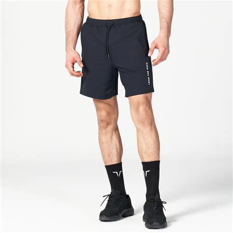 Statement Ribbed Flex Shorts - Black | Gym Shorts Men - SQUATWOLF