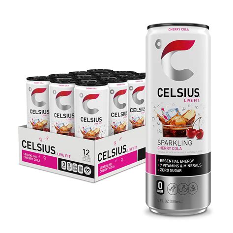 Amazon.com: CELSIUS Sparkling Cherry Cola, Functional Essential Energy ...