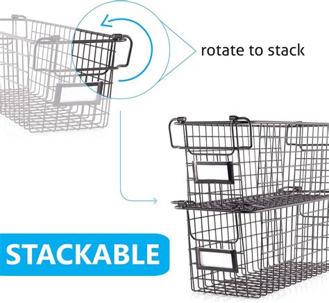 Buy Granrosi Wire Baskets For Storage Pantry Baskets, Set of 2 Wire ...