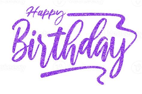 Happy Birthday Text Words Purple 24483914 PNG