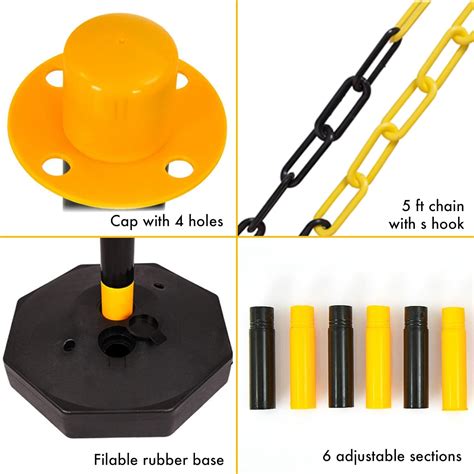 Buy 4 Pack Traffic Delineator Post Cones with Fillable Base,Industrial ...