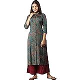 Buy GULMOHAR JAIPUR Women's Rayon Kurta and Palazzo Set (Yellow, L) at ...