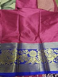 Buy leeza store Banarasi Cotton Silk Kanjivaram Style Saree With Blouse ...