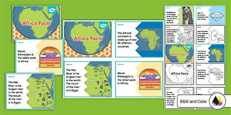Africa Fact Cards for K-2nd Grade