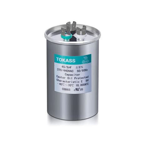 Buy Capacitor for Ac,TOKASS Cbb65b Capacitor 45/5 uF 45+5 MFD Ac ...