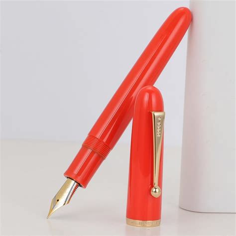 GOLD LEAF Jinhao 9016 Fountain Pen Fine Heartbeat Point,Red Dadao ...