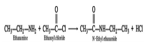how to convert ethanamine into N ethylethanamide - Brainly.in