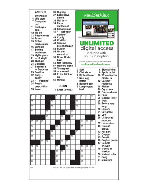 The Daily Commuter Crossword Puzzle Printable Free | FREE Printable HQ