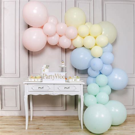 Buy PartyWoo 48pcs Pastel Balloons, Pastel Pink, Blue, Yellow, Mint ...