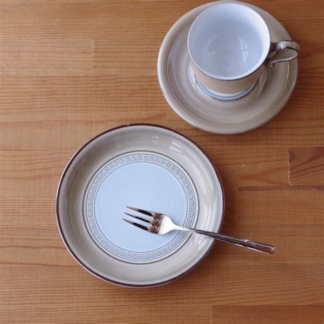 デンビー セビリア ベージュ デザートプレート 18cm ケーキ皿 DENBY Seville #220602-1~5 イギリス ヴィンテージ ...