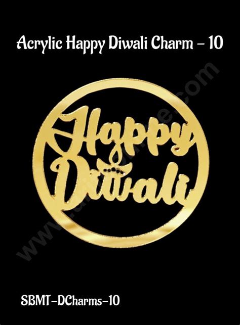 Cake Decor™ Acrylic Happy Diwali Charms For Hampers Cake and Cupcakes ...