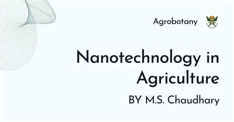 Nanotechnology in Agriculture - Agrobotany | Geo-informatics ...