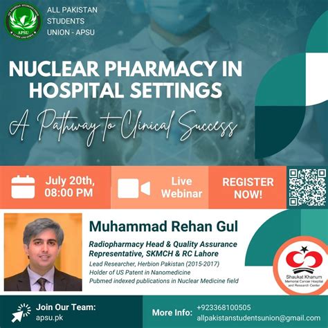 Hassan Zia Khan on LinkedIn: Join us this Saturday and explore the field of Nuclear Pharmacy All…