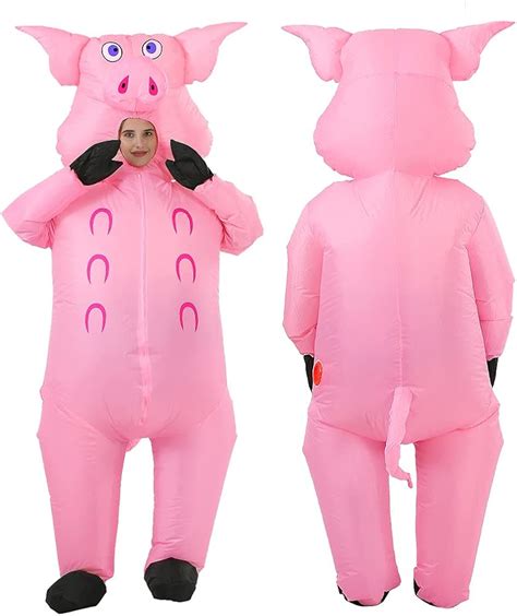 Buy JASHKE Pig Costume Inflatable Costume Blow up Pig Costume ...