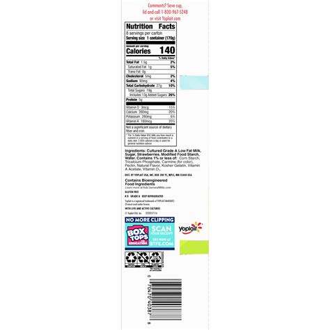 Yoplait Light Yogurt Nutrition Facts
