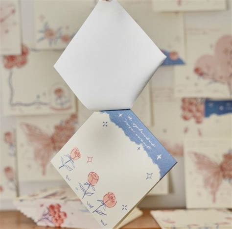 Vintage Morning Rose Sticky Notes Memo Pad ( 1 Set ) – The Magic Trunk