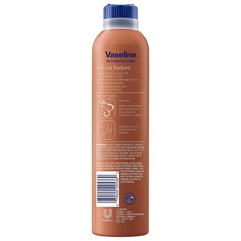 Vaseline Intensive Care Spray Moisturizer For Dry Skin Cocoa Radiant ...