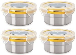 Steel Lock Silicone, Plastic, Steel Fridge Container - 200 ml Price in ...