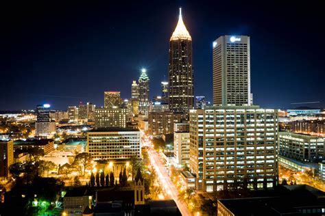 Download Striking Night View of Atlanta Skyline Wallpaper | Wallpapers.com