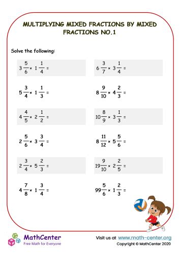 Image result for Multiply Mixed Fractions Worksheet