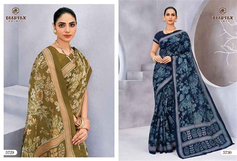 Deeptex Mother India Vol 57 Pure Cotton Printed Sarees Wholesale Price