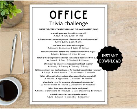 Office Trivia Game Office Party Games Work Games Office Games Games for ...