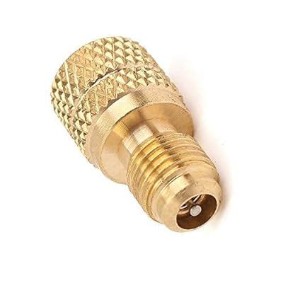 Buy Brass R134A Refrigerant Tank Adapter 14" Male to 12" Female wvalve ...
