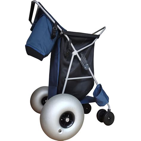 CRESTWALKER Heavy Duty Foldable Beach Cart with Big 12" Balloon Wheels ...