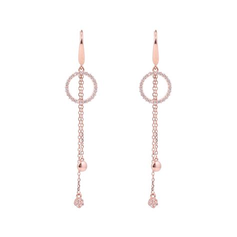 Rose Gold Hanging Charm Earrings – Sparkle Style