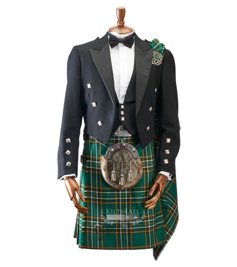Mens Irish Tartan Kilt Outfit to Hire - Traditional Black Argyll Jacke ...