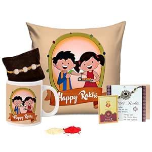 TIED RIBBONS Rakhi for Brother with Gift - Rudraksha Rakhi for Bhaiya ...