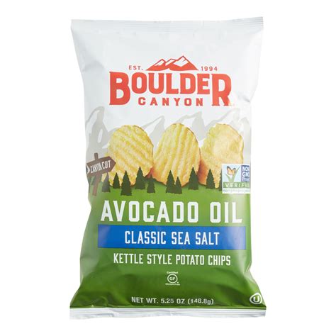 Boulder Canyon Avocado Oil Sea Salt Potato Chips 5.25 oz. 2 ea Pack of ...