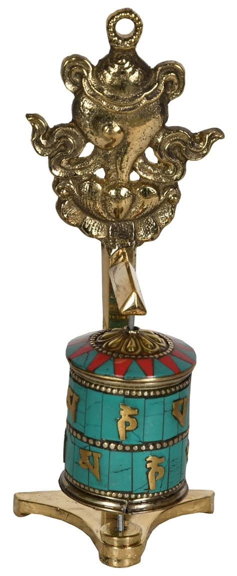 Buy Exotic India Tibetan Buddhist Prayer Wheel with Conch (Ashtamangala ...