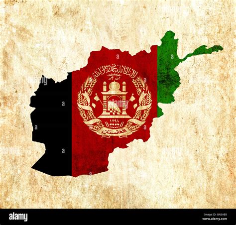 Vintage paper map of Afghanistan Stock Photo - Alamy