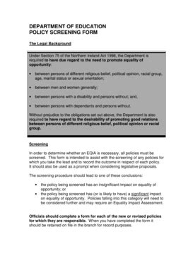 Fillable Online deni gov RPA EQIA Screening Form School BoGs 031207.DOC ...