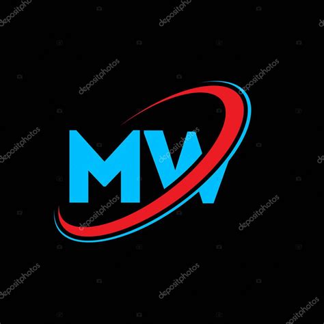 Diseño del logotipo de la letra MW M W. Letra inicial MW círculo ...