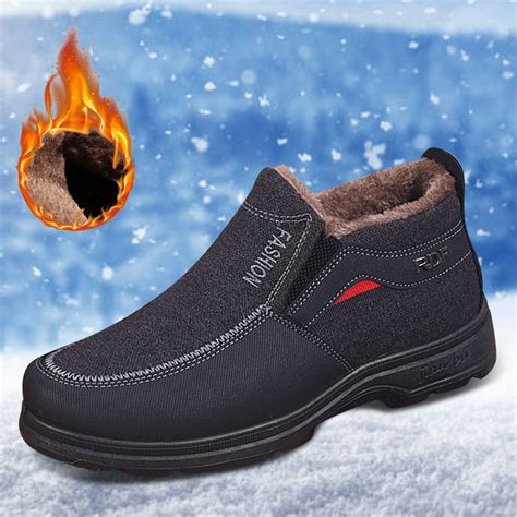 Akiihool Snow Boots for Men Fashion Mens Casual Shoes Slip On Oxford ...