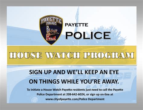 Request for House Check - City of Payette, Idaho