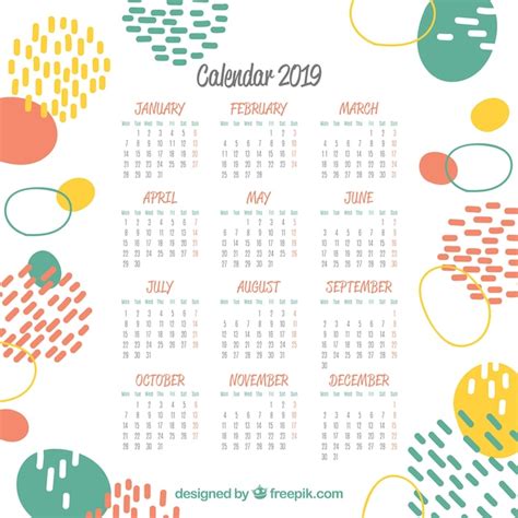 2019 abstract calendar | Free Vector