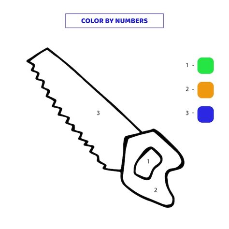 Kleur schattig hand getrokken doodle zaag pictogram op nummer Werkblad ...